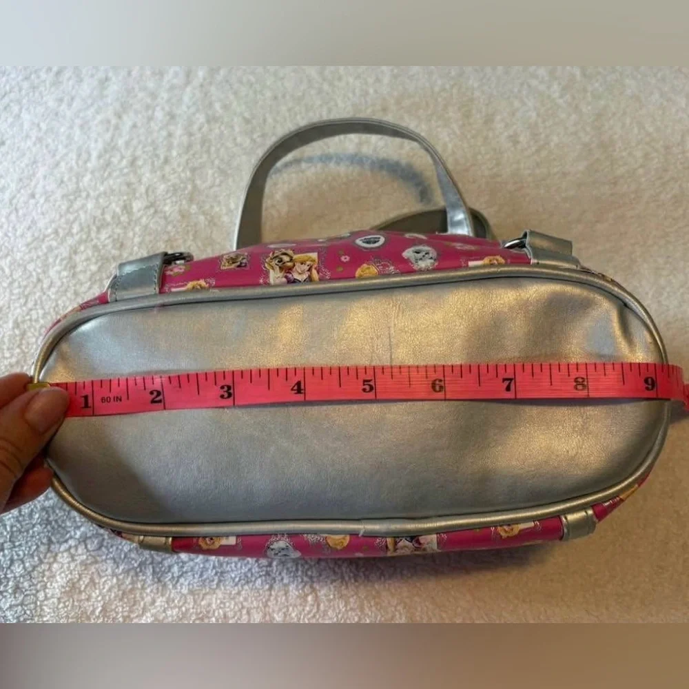 Disney Princess Pink Mini Satchel with Silver Trim, Ariel Cinderella Aurora